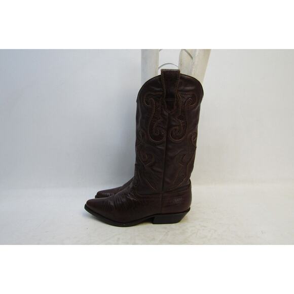 NINE WEST Womens Size 6 M Brown Leather 11" Shaft Western Cowboy Boots - Picture 1 of 11